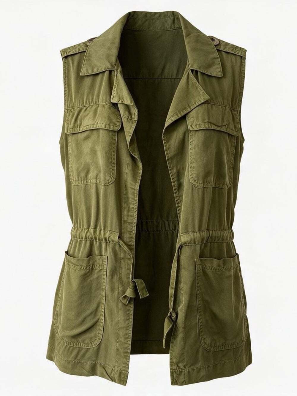 Sanctuary Olive Green Sleeveless Shirt Vest Size S